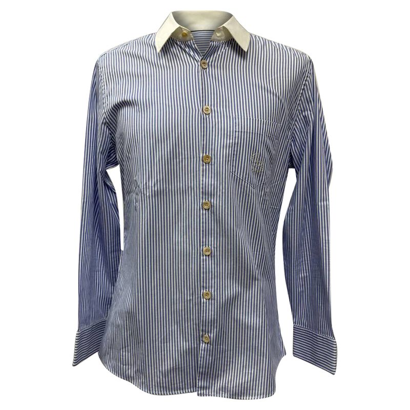 Gucci Striped Shirt In Light Blue Cotton